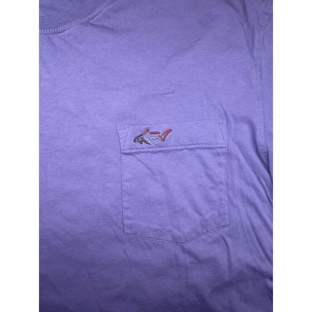 Greg Norman Women Purple/Blue Short Sleeve Side Slits/ Pocket T-Shirt LARGE - Picture 2 of 3